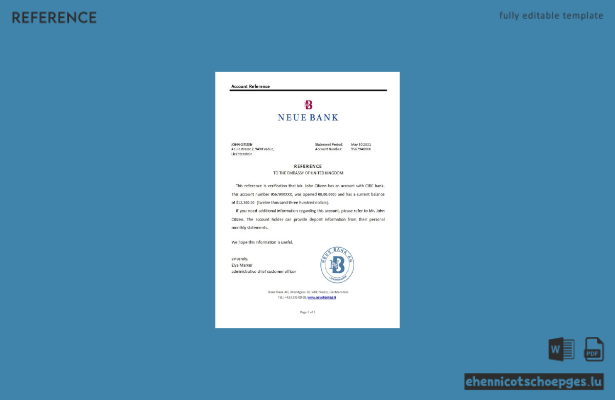 Liechtenstein Neue Bank reference sample preview